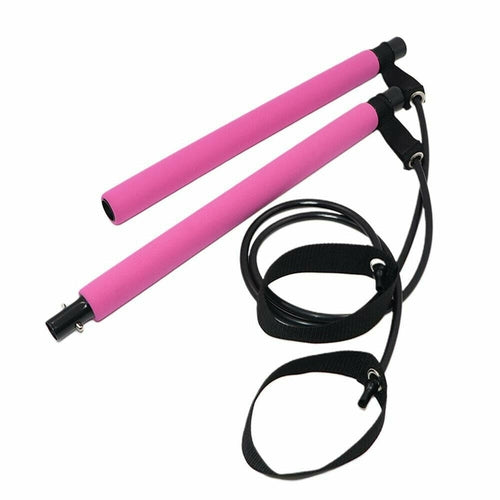 Load image into Gallery viewer, Adjustable Pilates Bar Kit Resistance Band Exercise Stick Toning Gym
